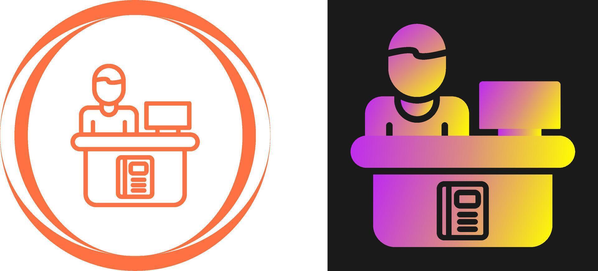 Library Reference Desk Vector Icon