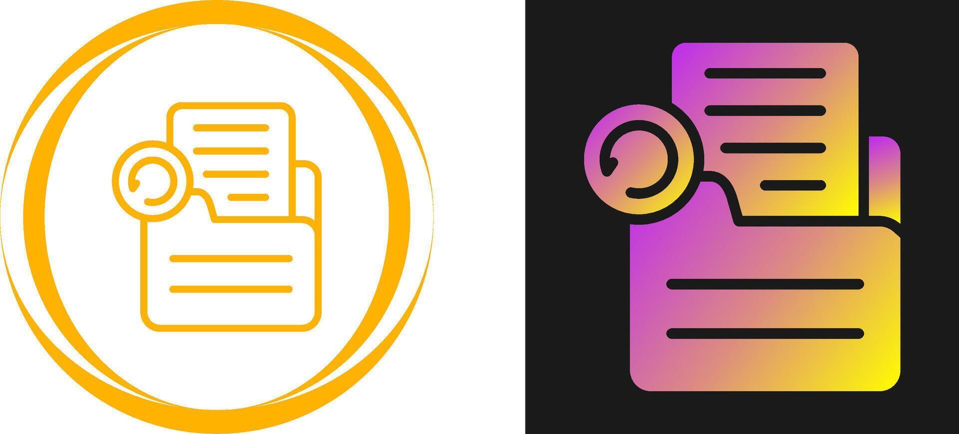 Document Undo Vector Icon