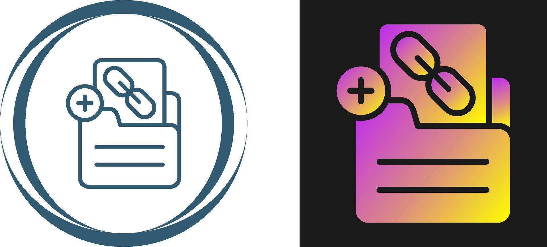 Document Insert Link Vector Icon