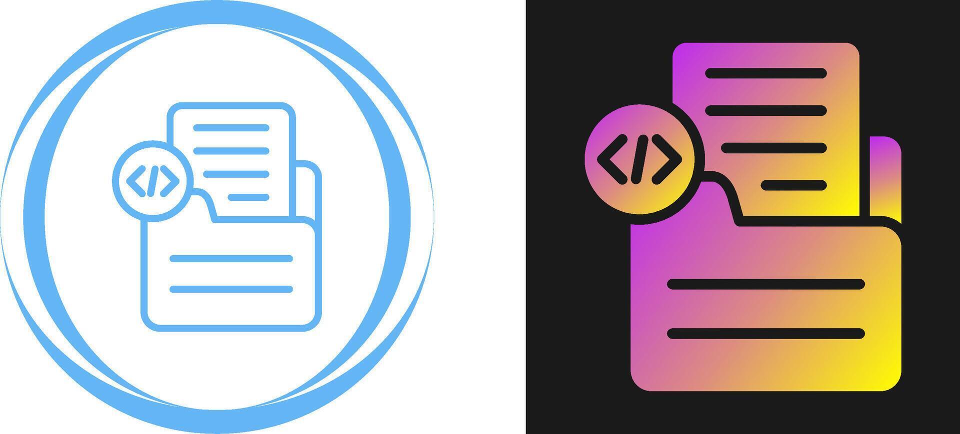 Document Insert Code Vector Icon