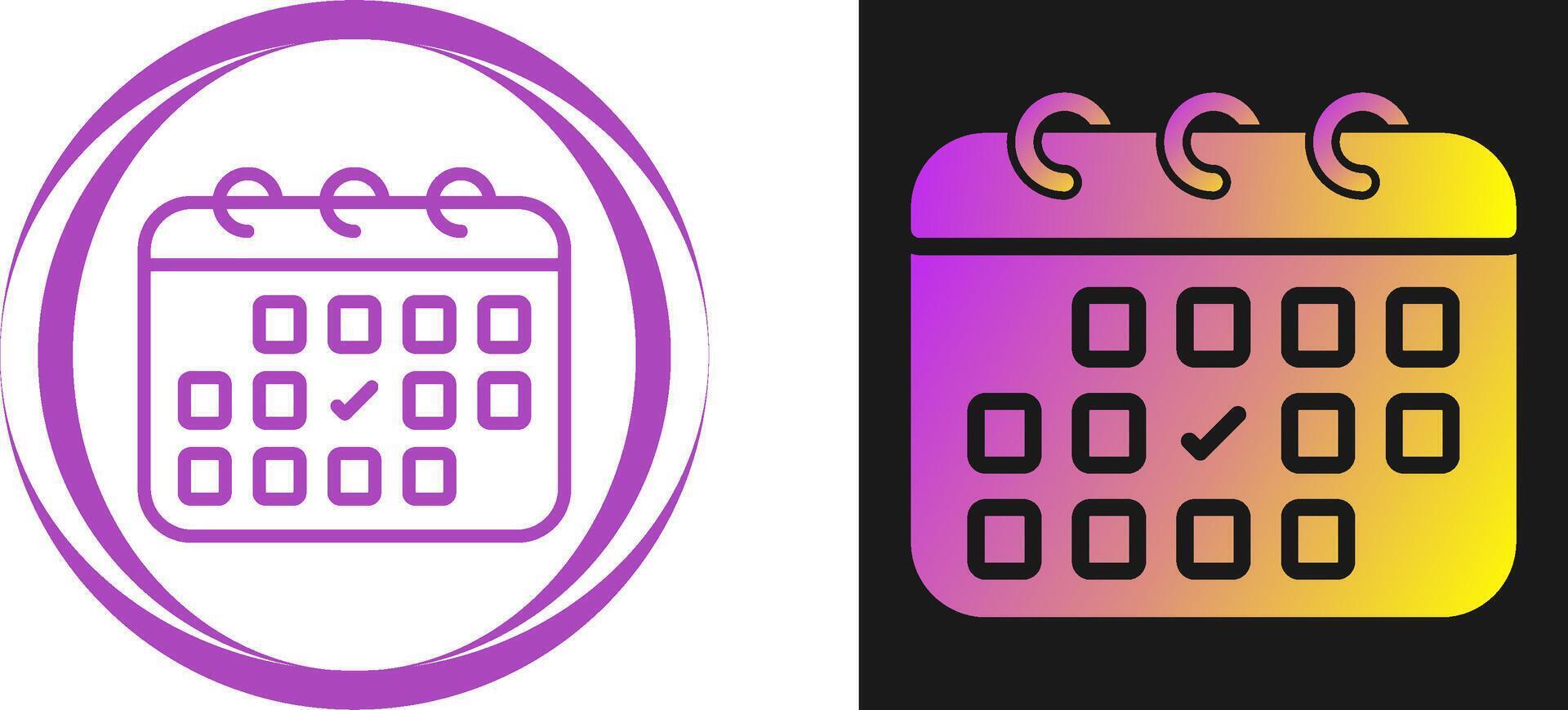 Calendar with checkmark Vector Icon
