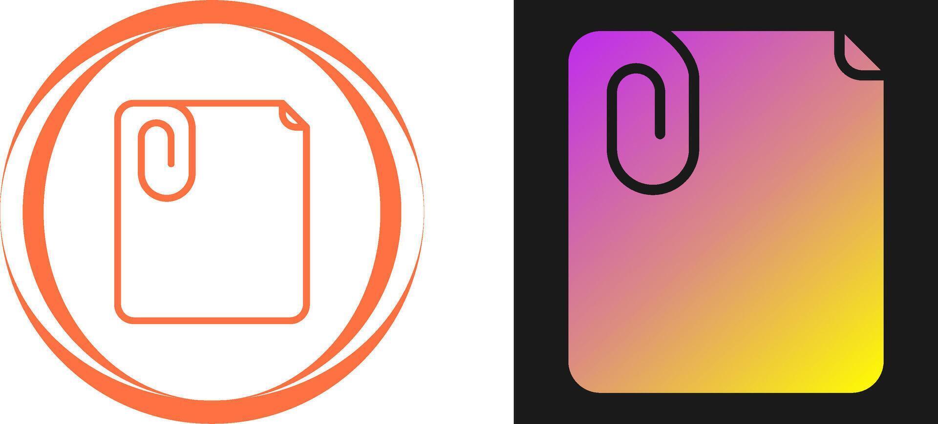 Paperclip with paper Vector Icon