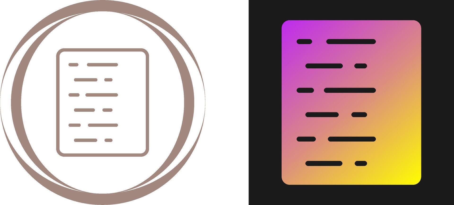 Document Align Left Vector Icon