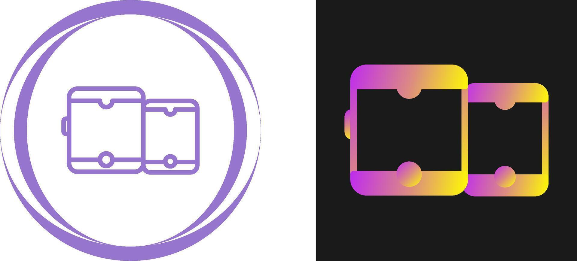 Tablet with smartphone Vector Icon