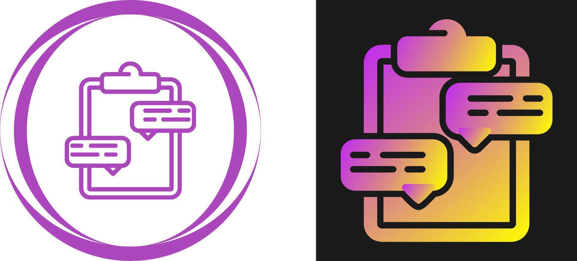 Clipboard with speech bubb Vector Icon