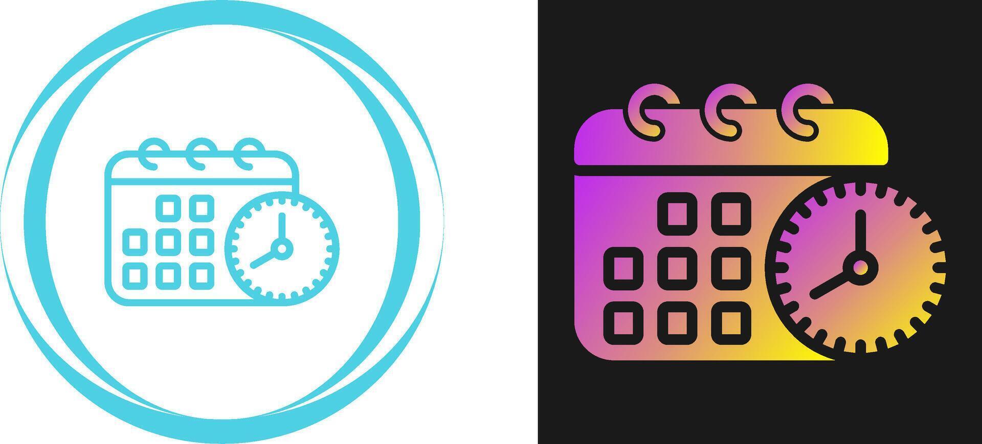 Calendar with clock Vector Icon