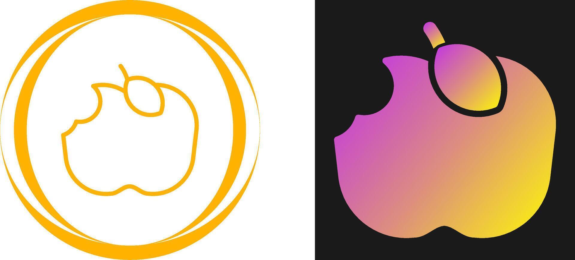 Apple Eaten Vector Icon