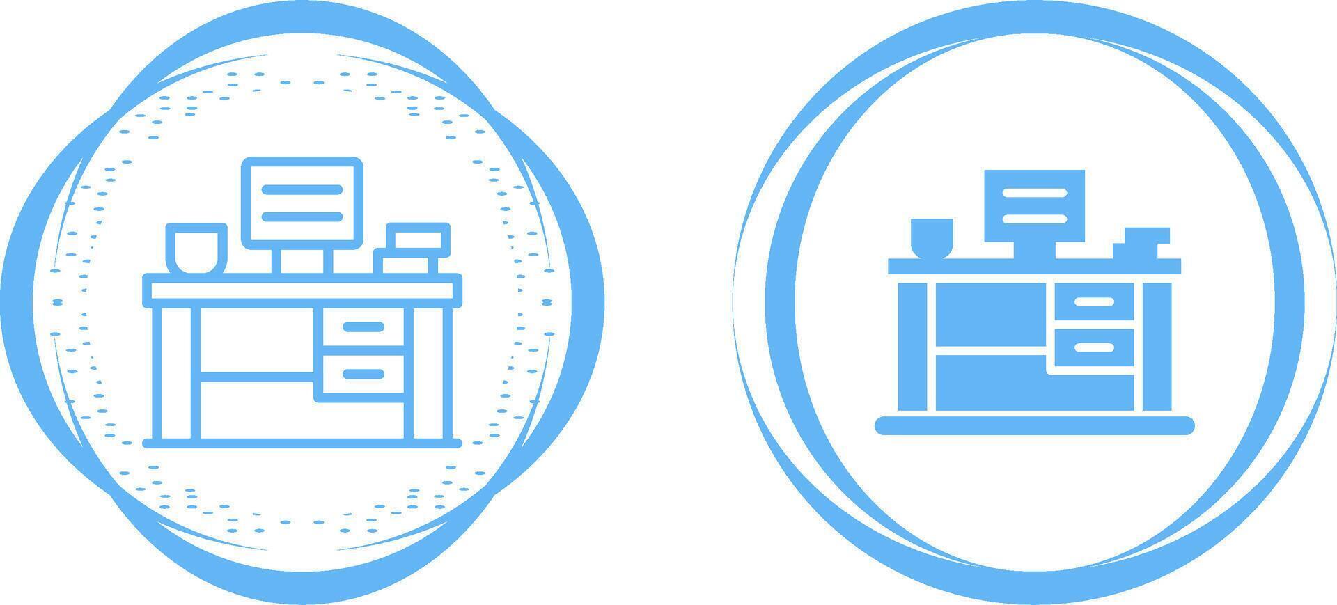 Office Desk Vector Icon