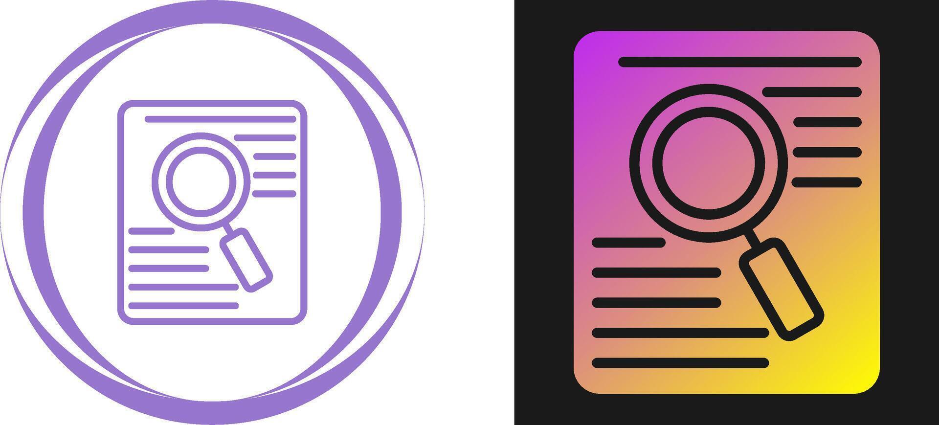 Document Search Vector Icon