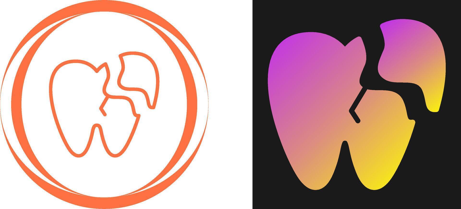 Broken Tooth Vector Icon