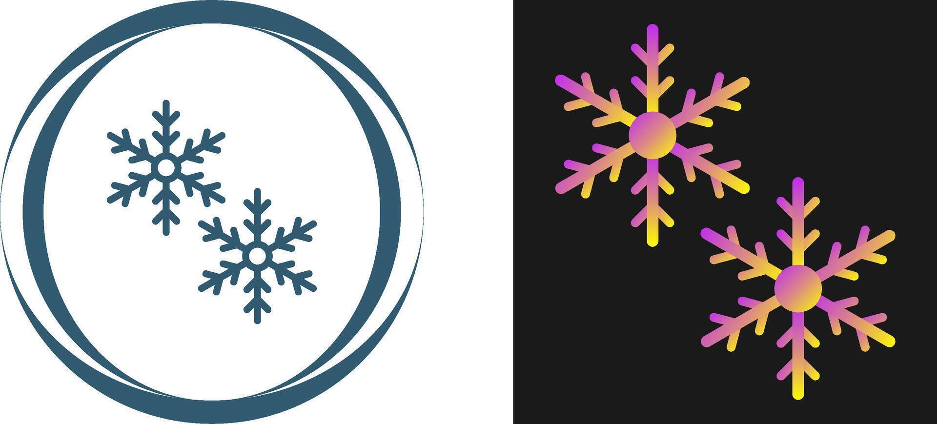 icono de vector de copos de nieve