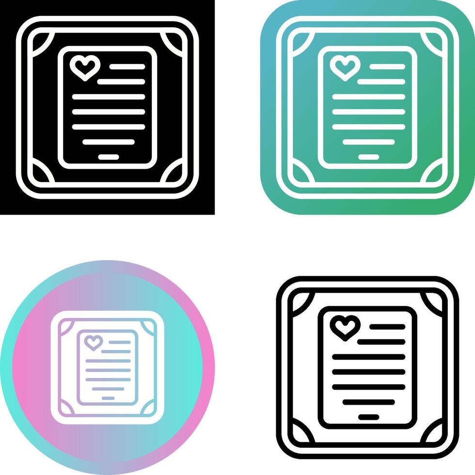 Love poem in a frame Vector Icon