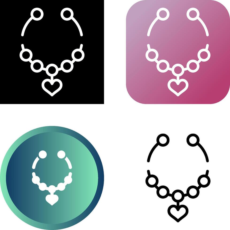 Heart Shaped Necklace Vector Icon