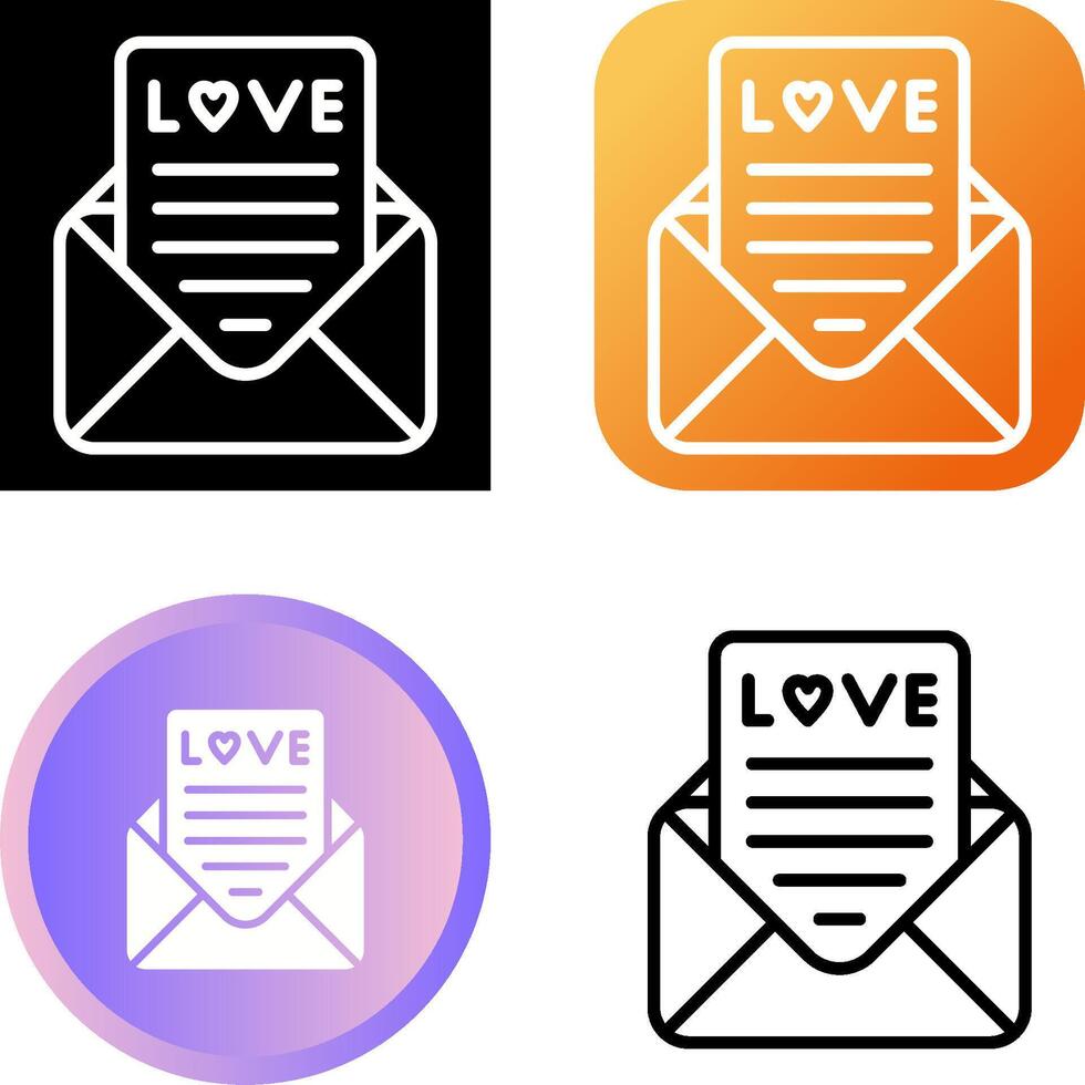 Romantic love letter Vector Icon