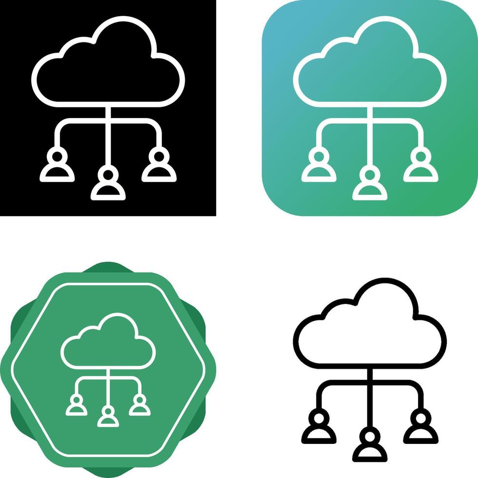 Cloud Collaboration Vector Icon