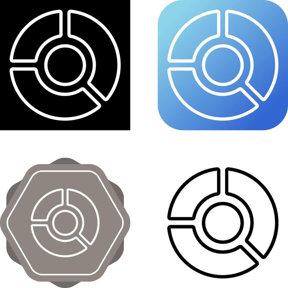 icono de vector de gráfico circular