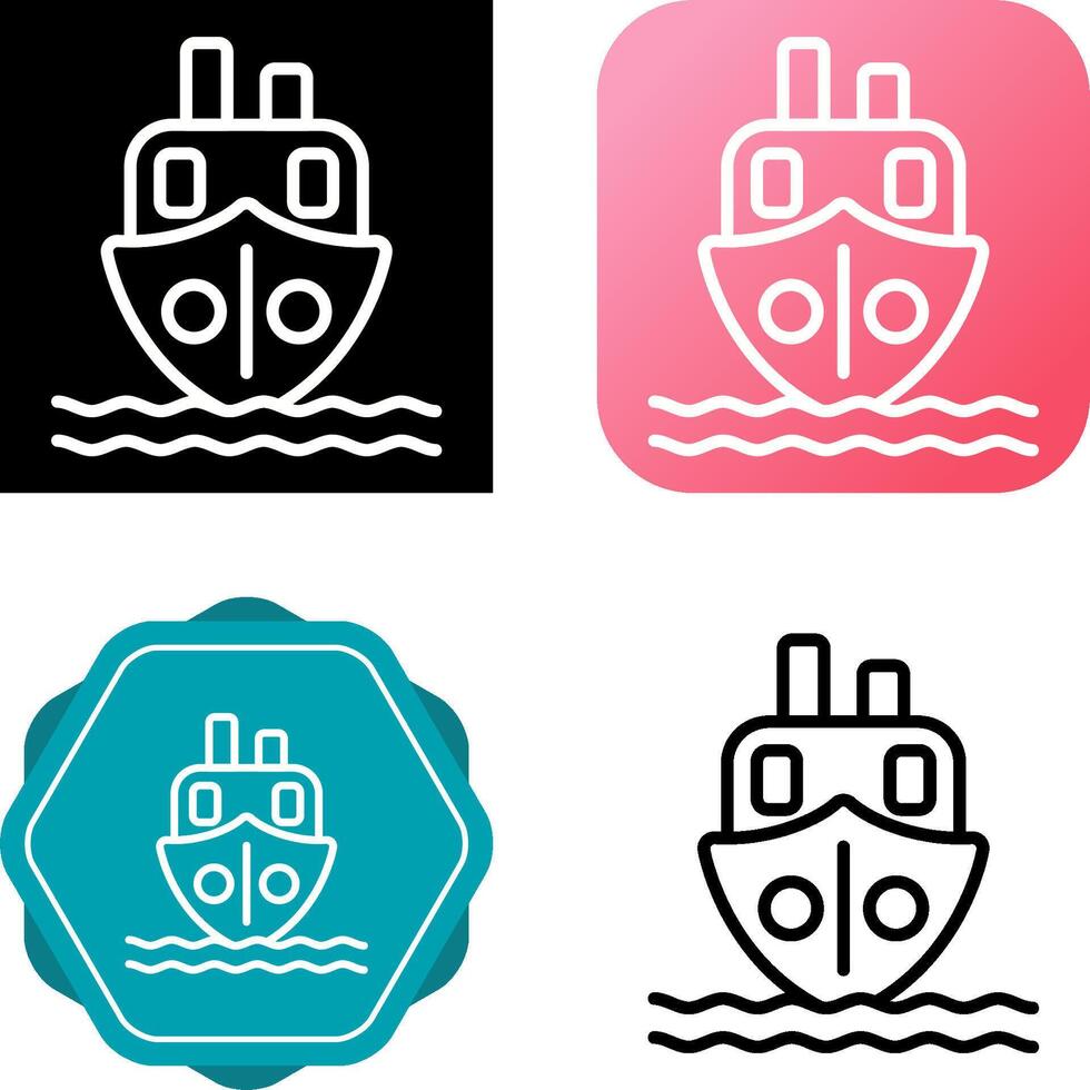 icono de vector de barco