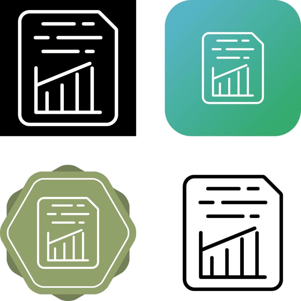 Document Insert Graph Vector Icon