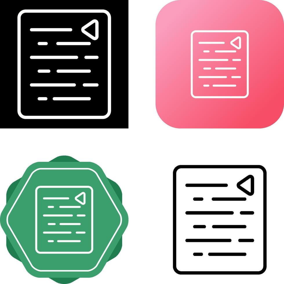 Document Outdent Vector Icon