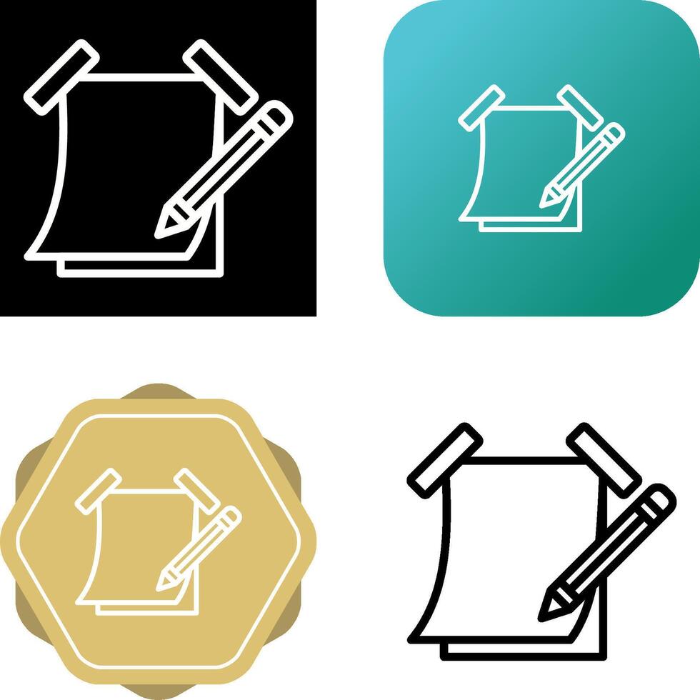 Sticky note with pencil Vector Icon