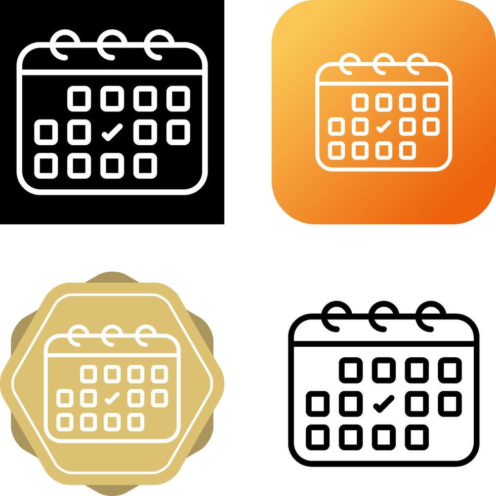 calendario con marca de verificación vector icono