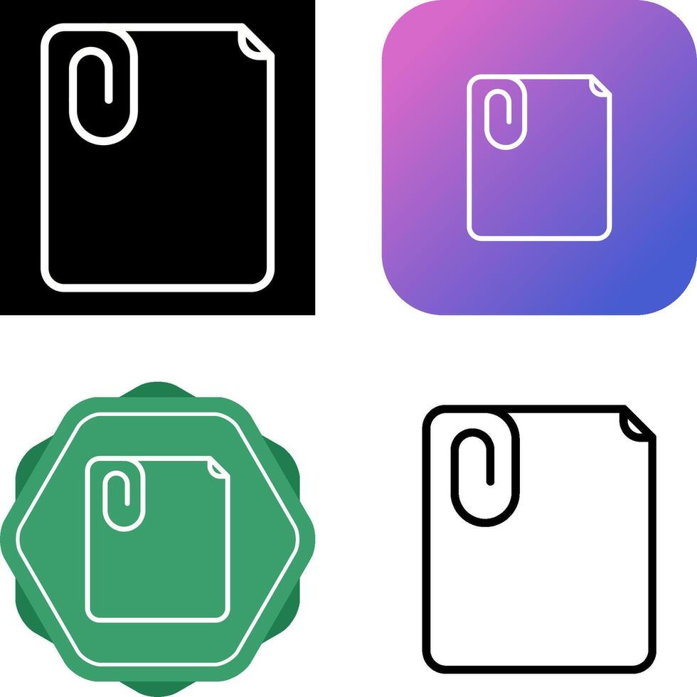 Paperclip with paper Vector Icon