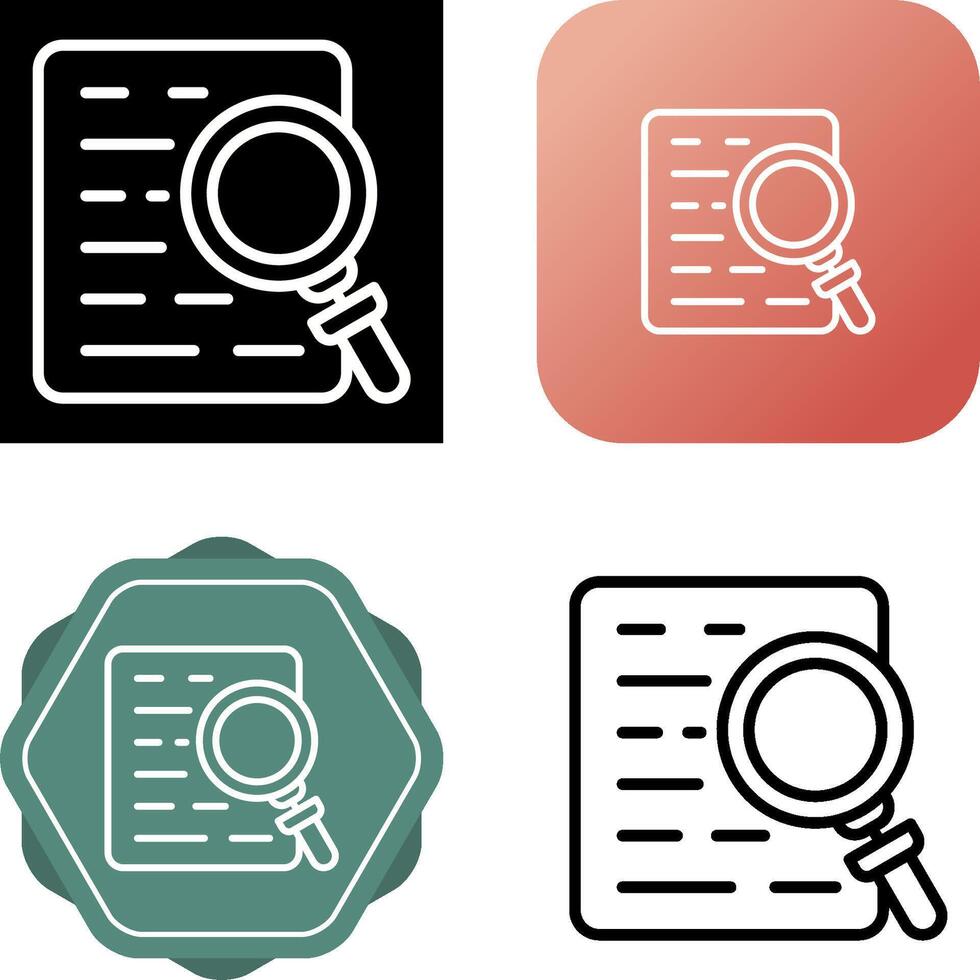 Document with magnifying glass Vector Icon