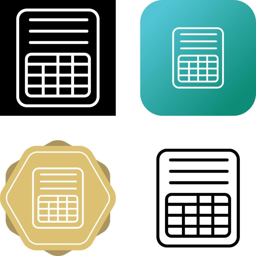 Spreadsheet Vector Icon
