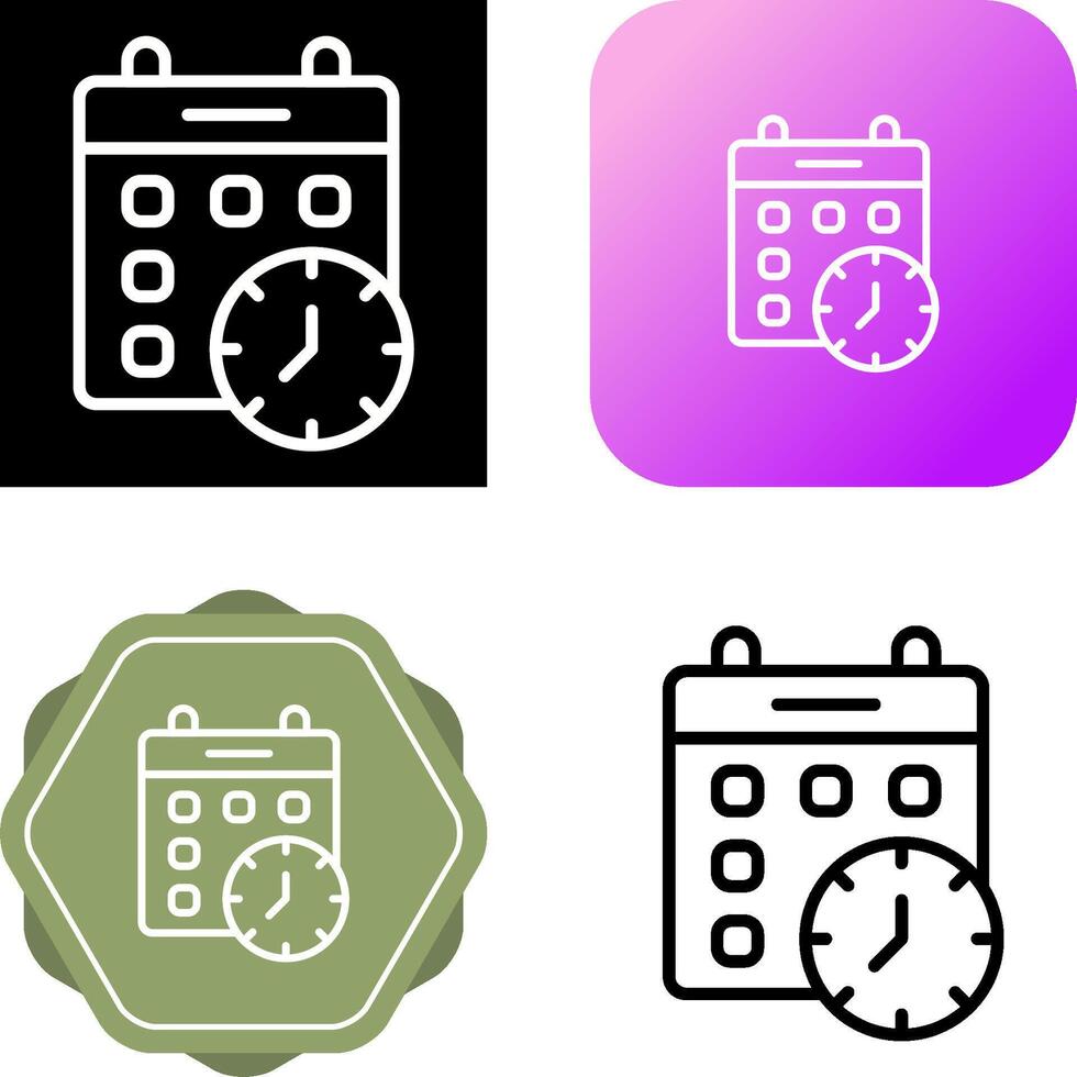 Calender Clock Vector Icon