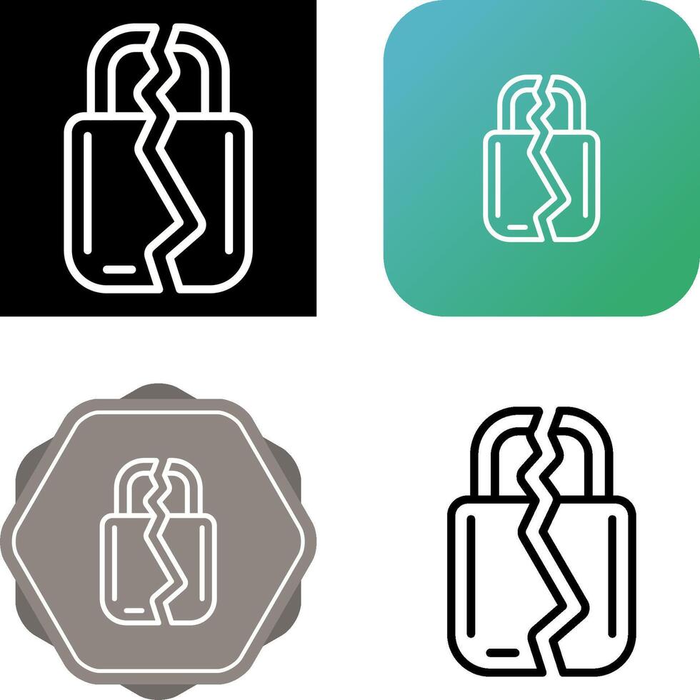 Brocken Padlock Vector Icon