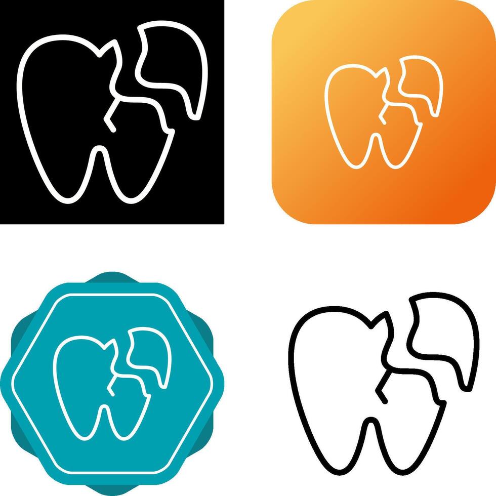 Broken Tooth Vector Icon