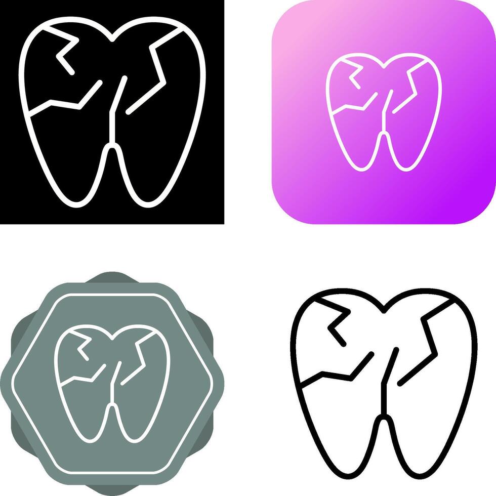 Cracked Tooth Vector Icon