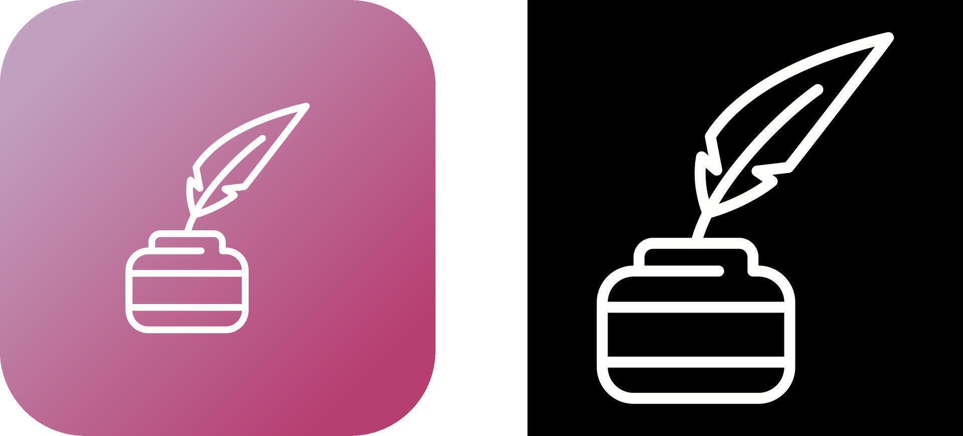 Quill pen with inkwell Vector Icon