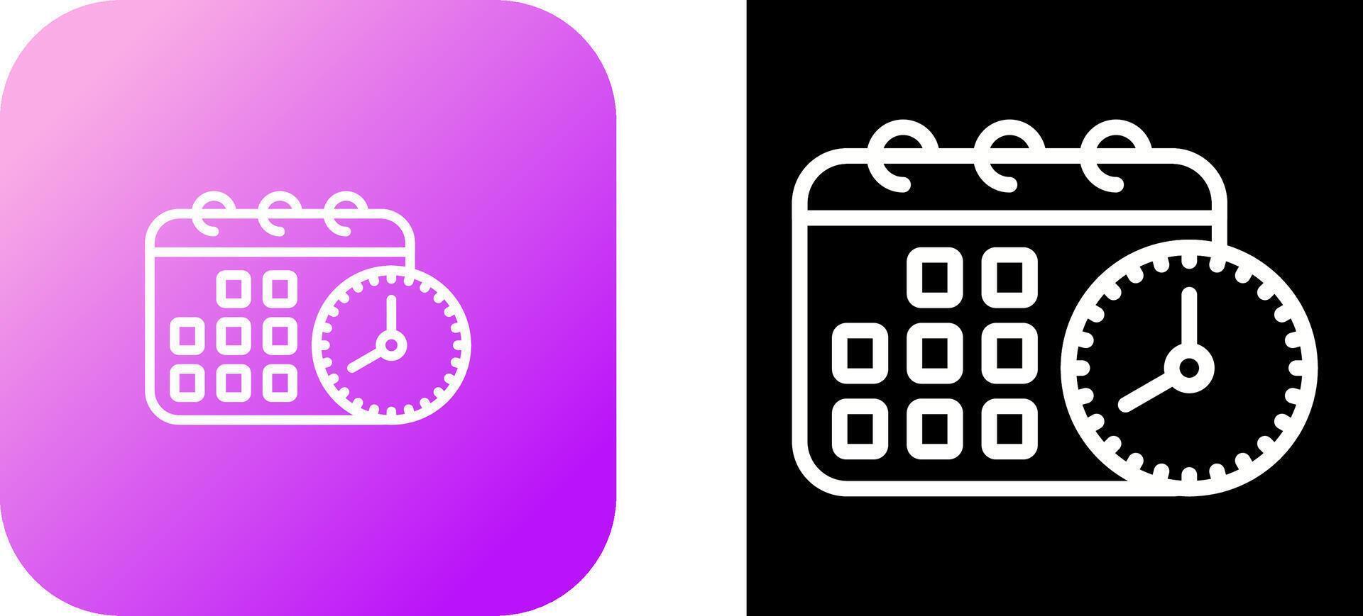 Calendar with clock Vector Icon