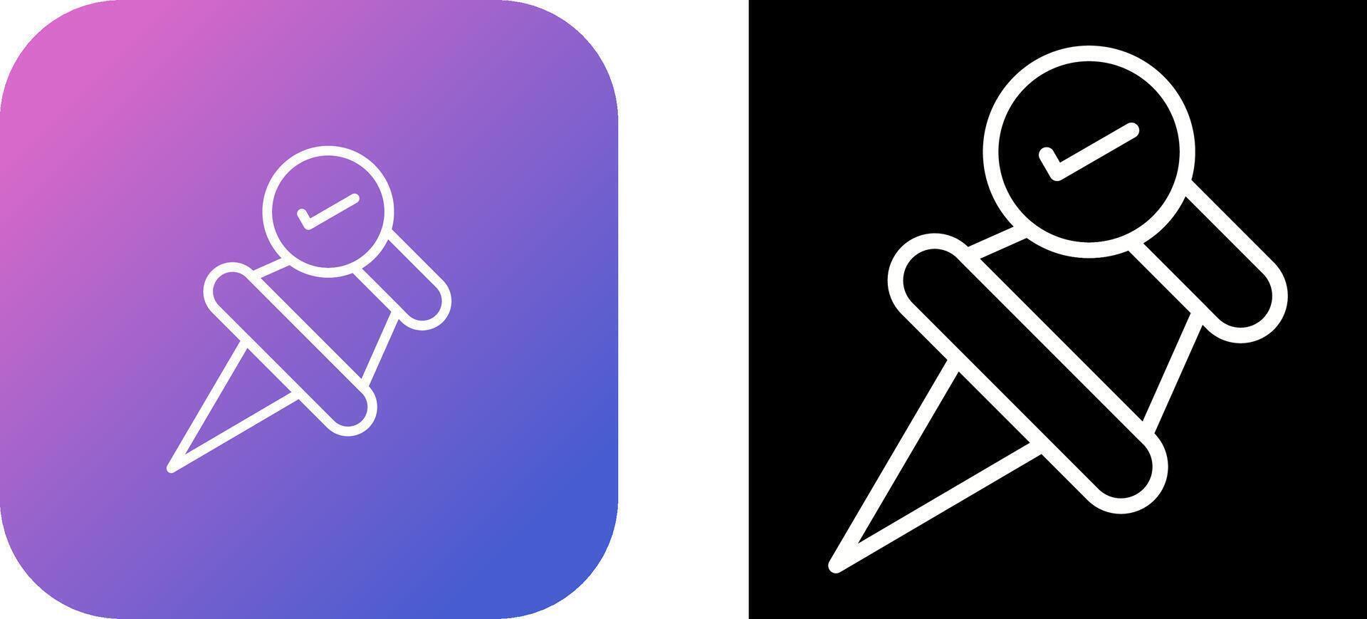 Pushpin with checkmark Vector Icon