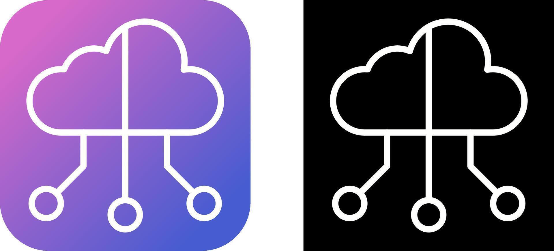 Hybrid Cloud Vector Icon