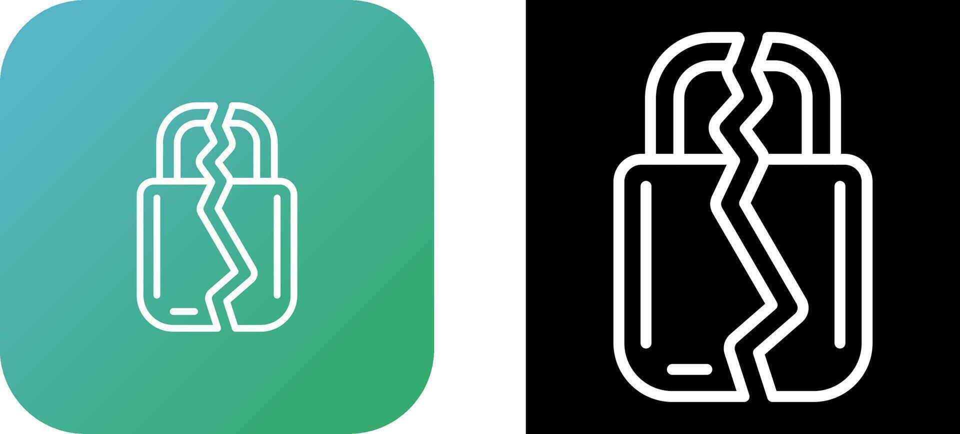 Brocken Padlock Vector Icon