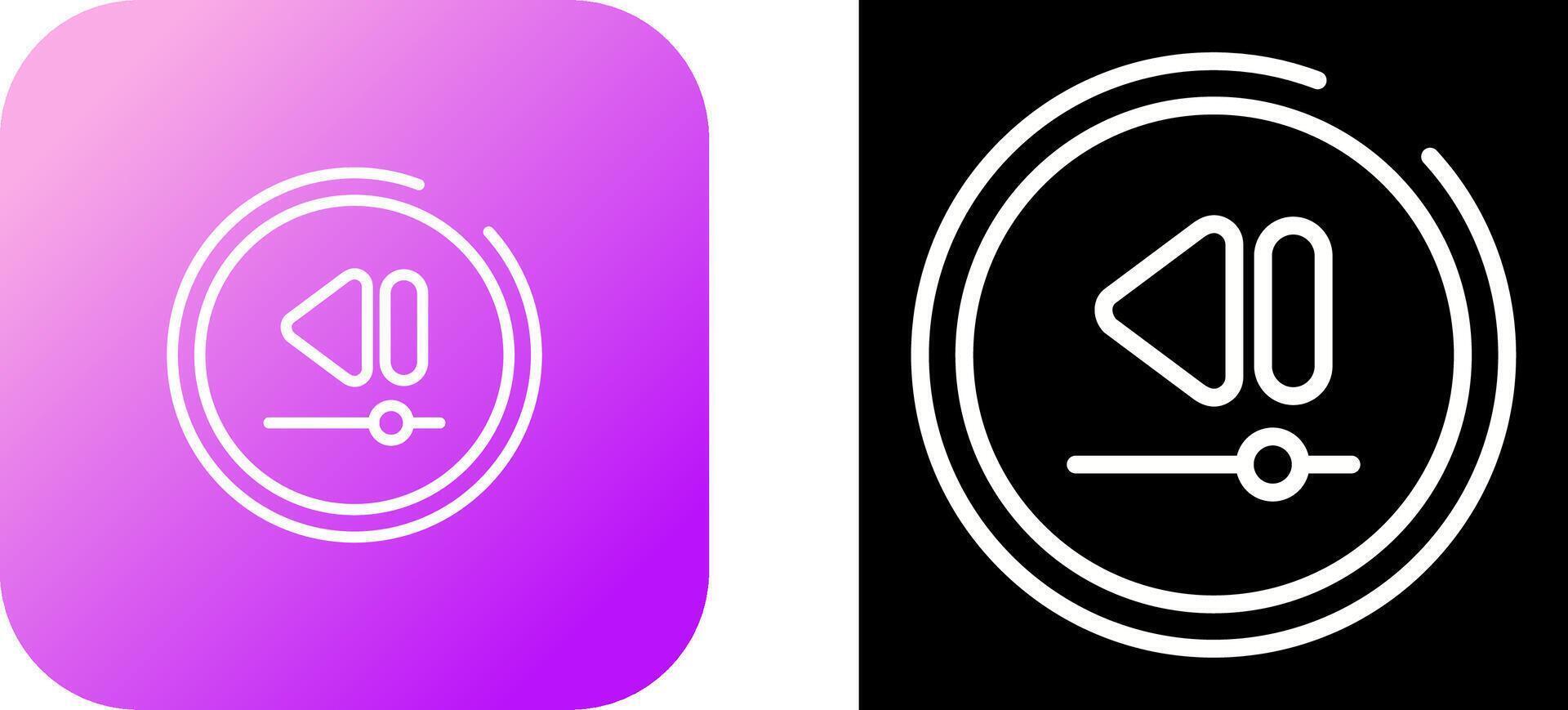 Video Rewind Button Vector Icon