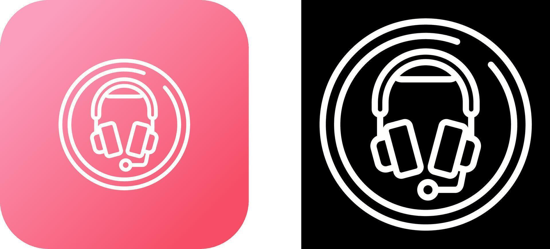 Headphones with Microphone Vector Icon