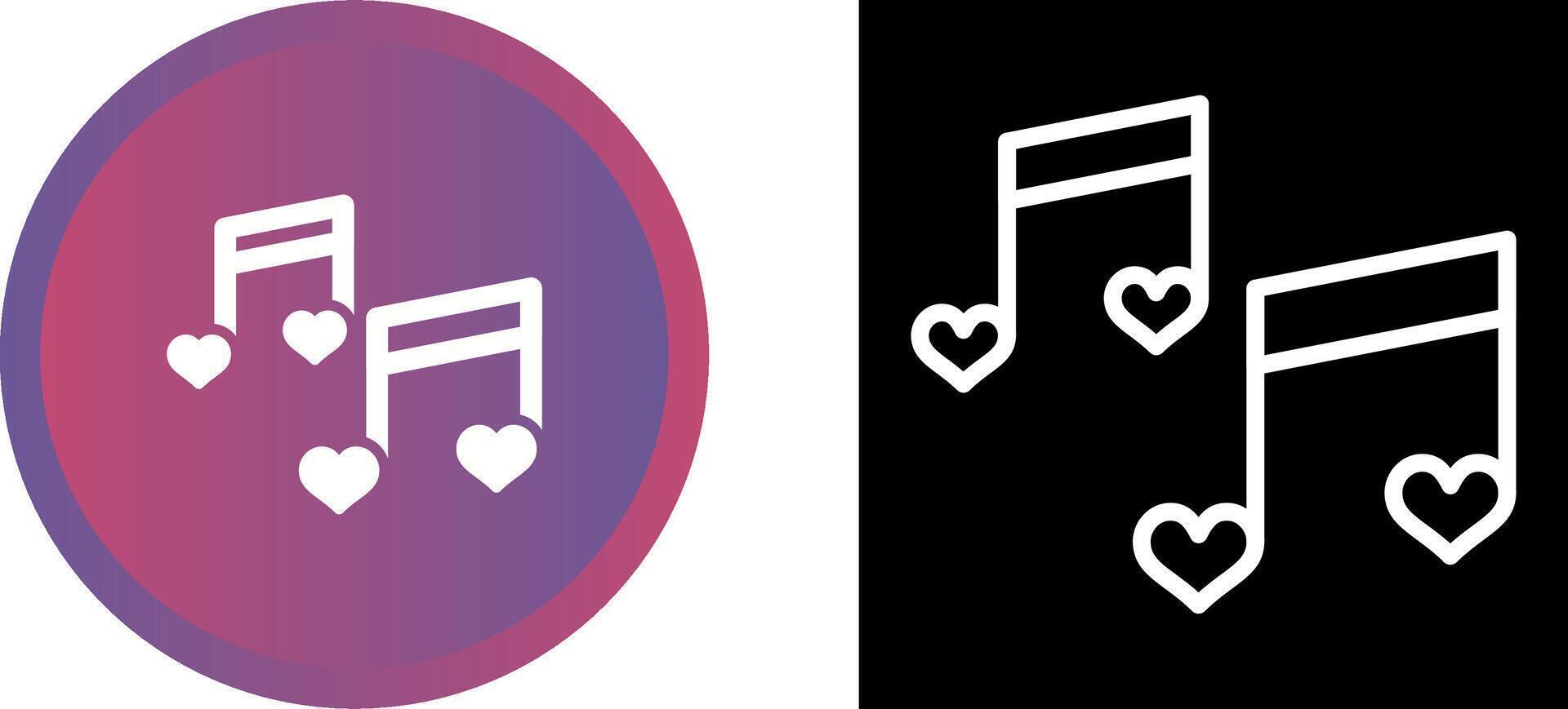 romántico música vector icono