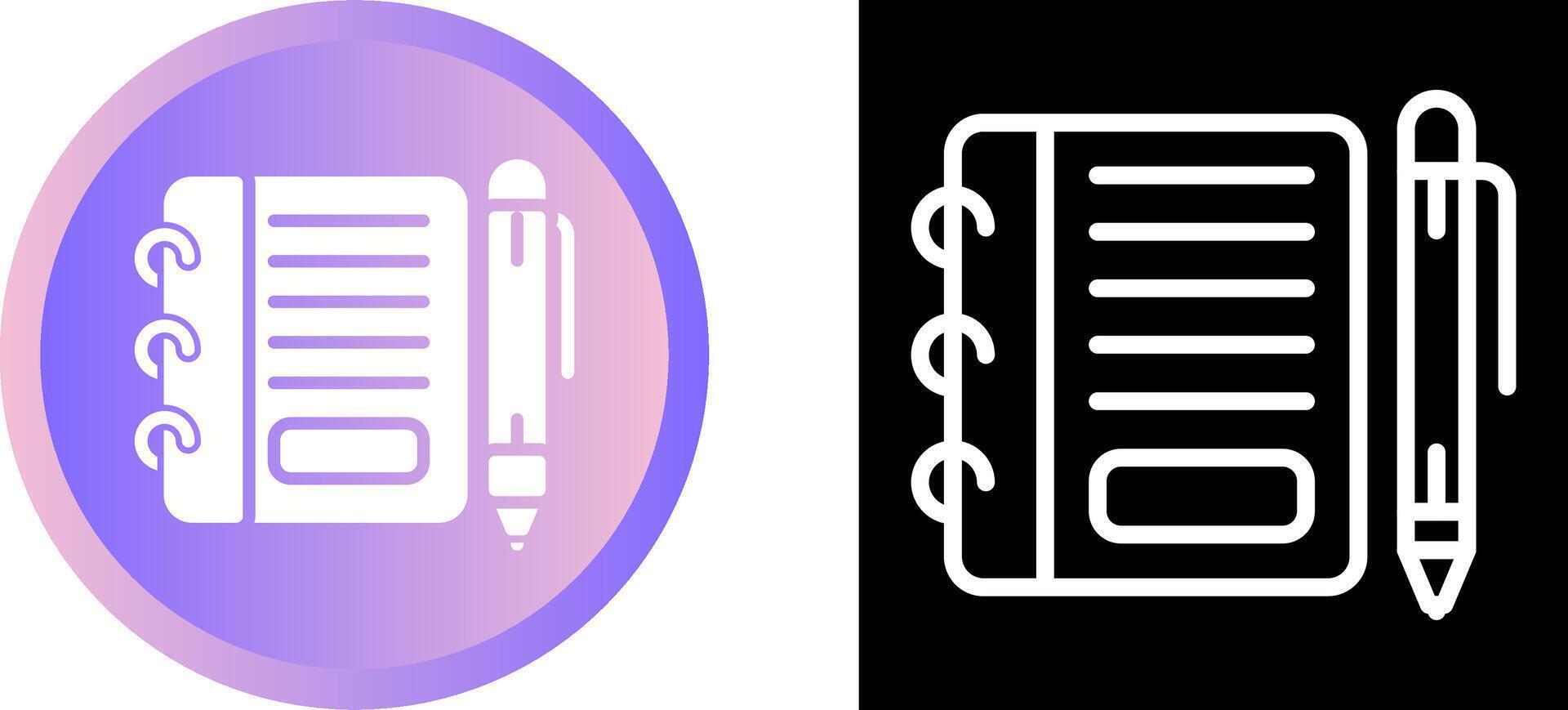 Notepad with pen Vector Icon