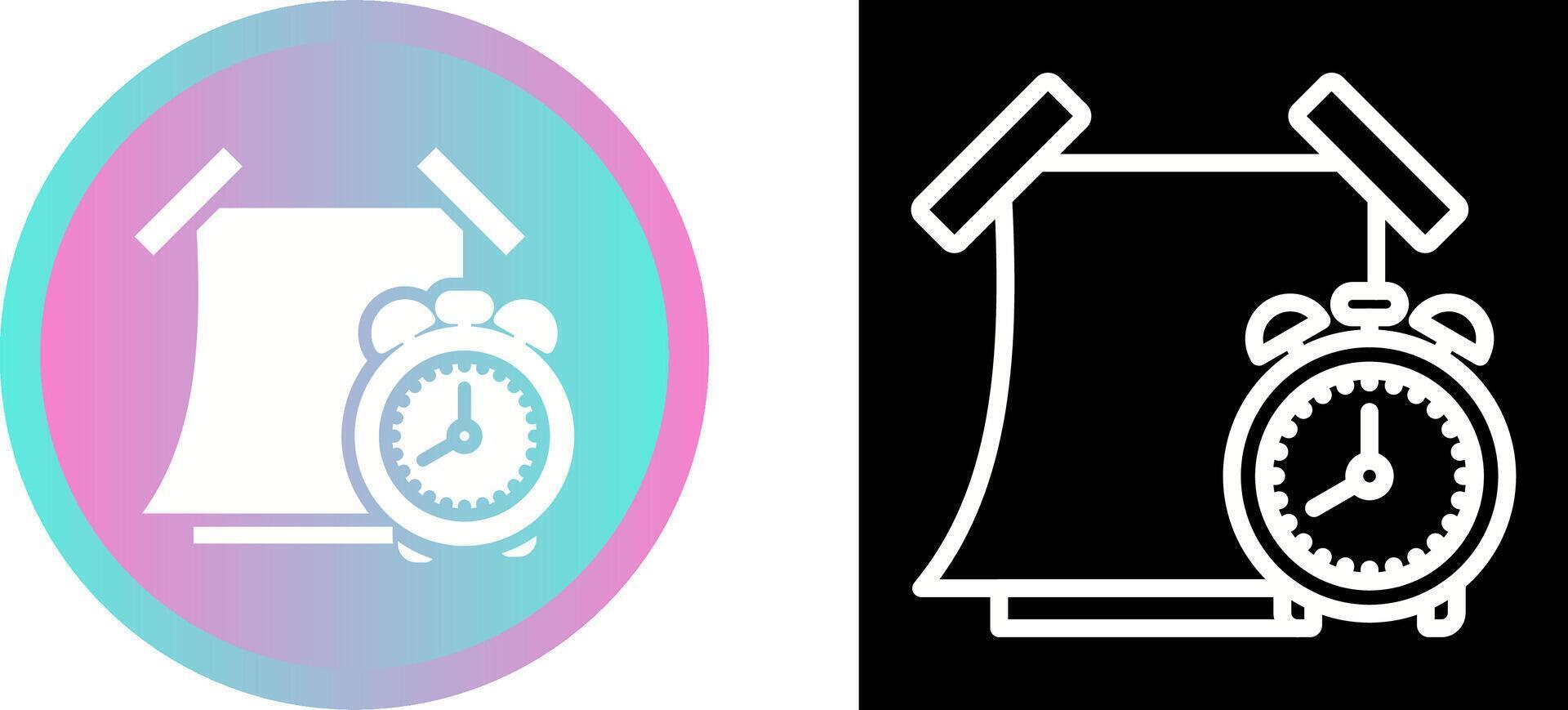 Sticky note with alarm clock Vector Icon