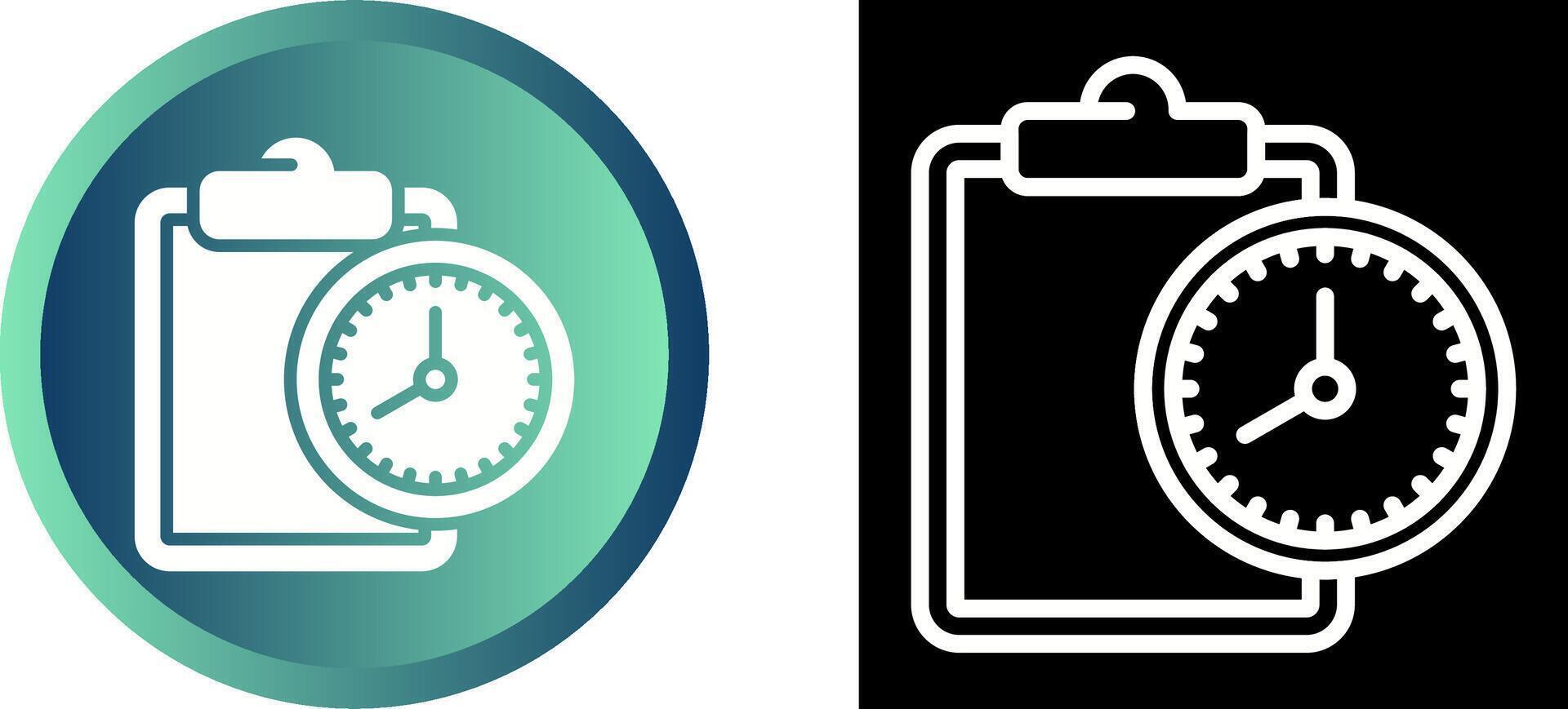 Clipboard with clock Vector Icon