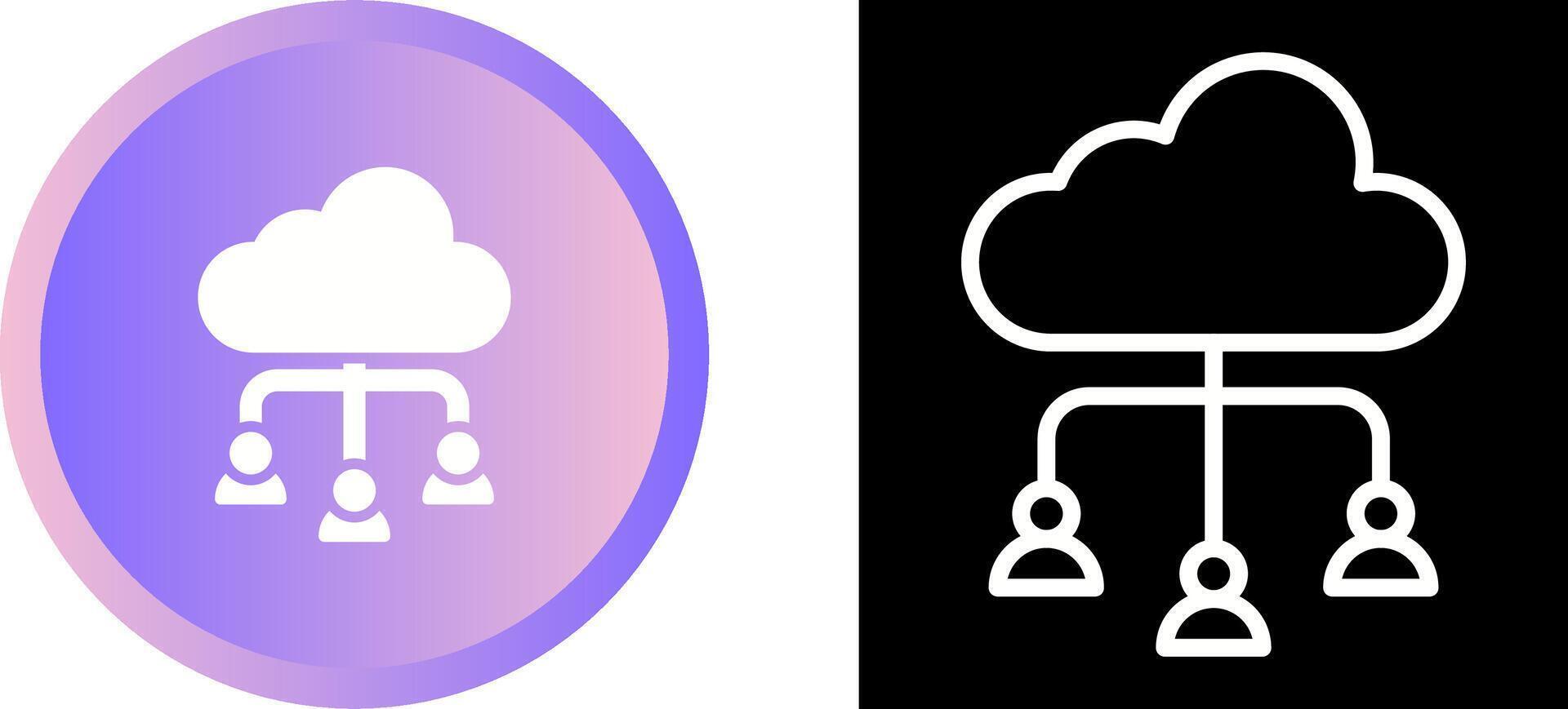 Cloud Collaboration Vector Icon