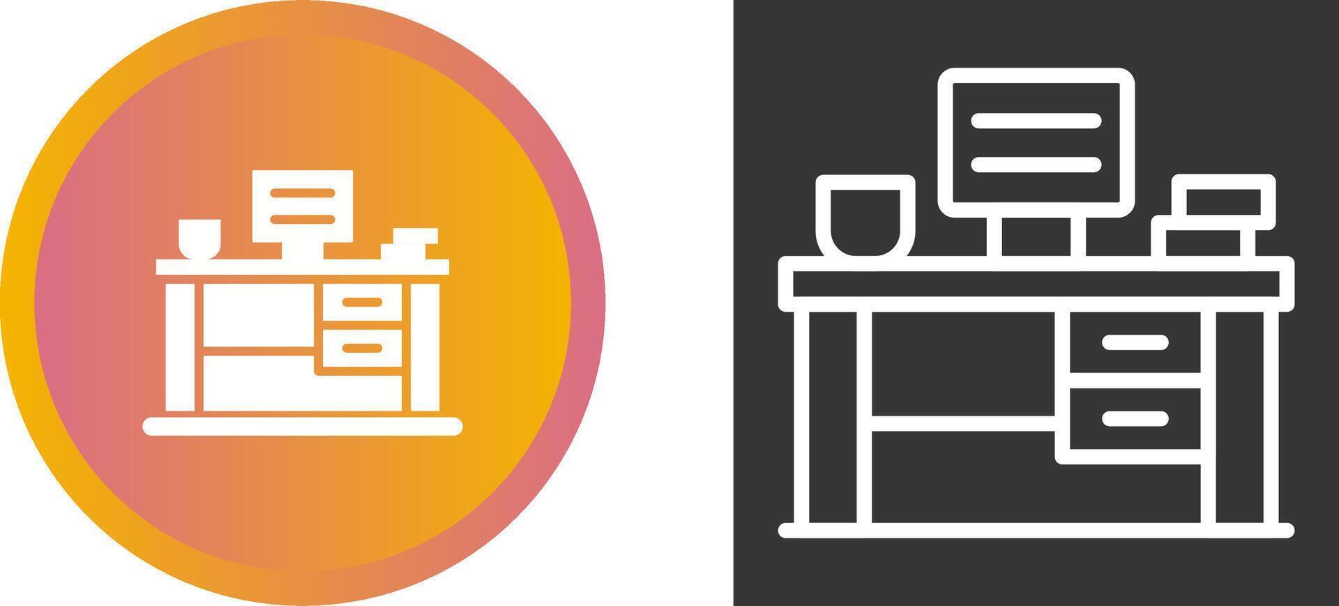 Office Desk Vector Icon