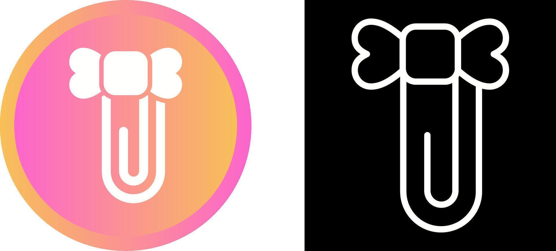 Paperclip with ribbon Vector Icon