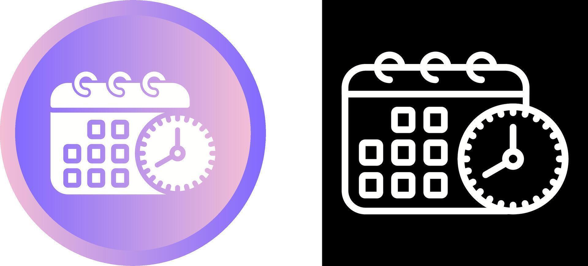 Calendar with clock Vector Icon