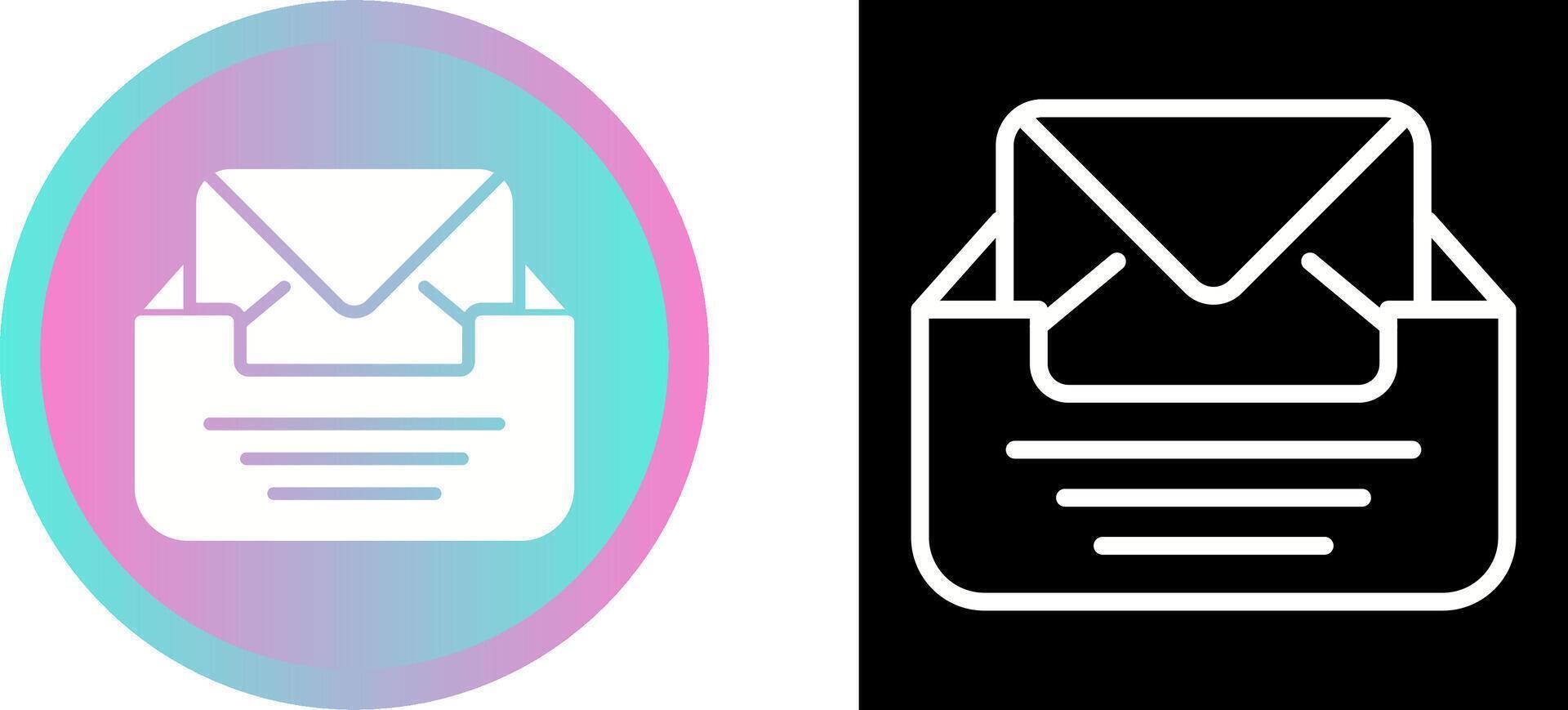 Inbox with envelope Vector Icon
