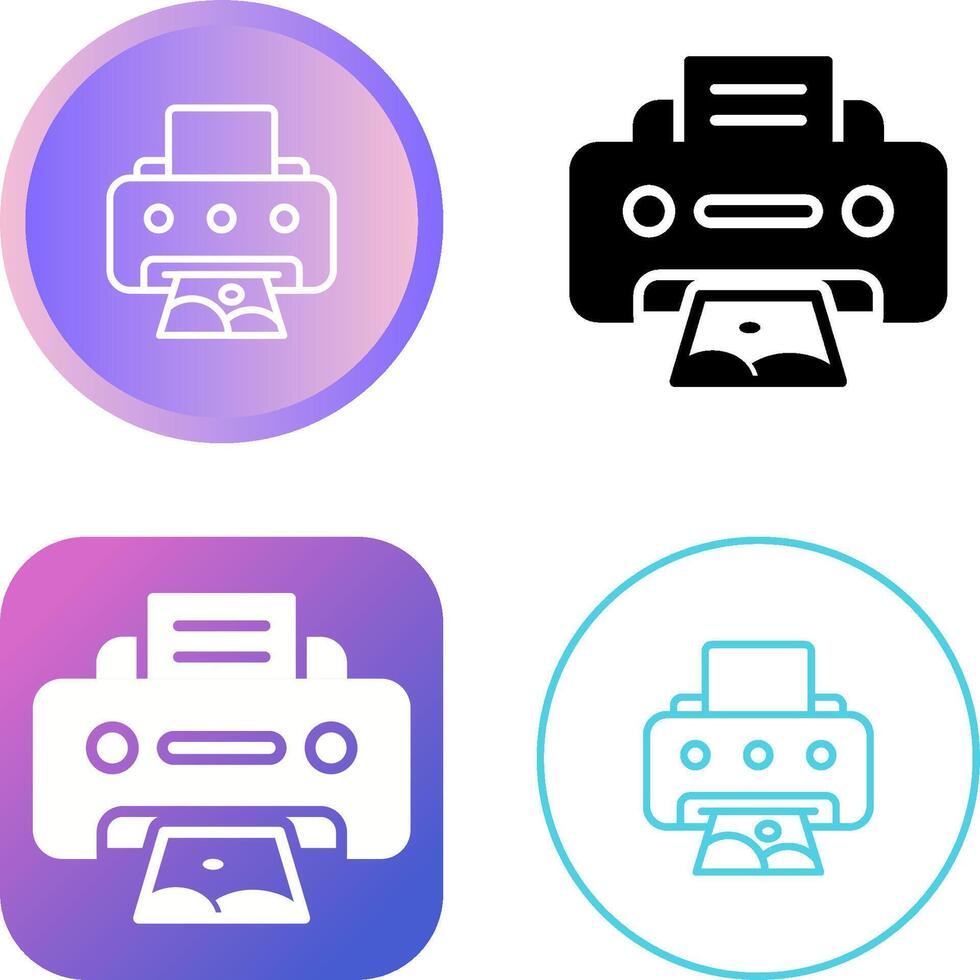 Photo Printer Vector Icon