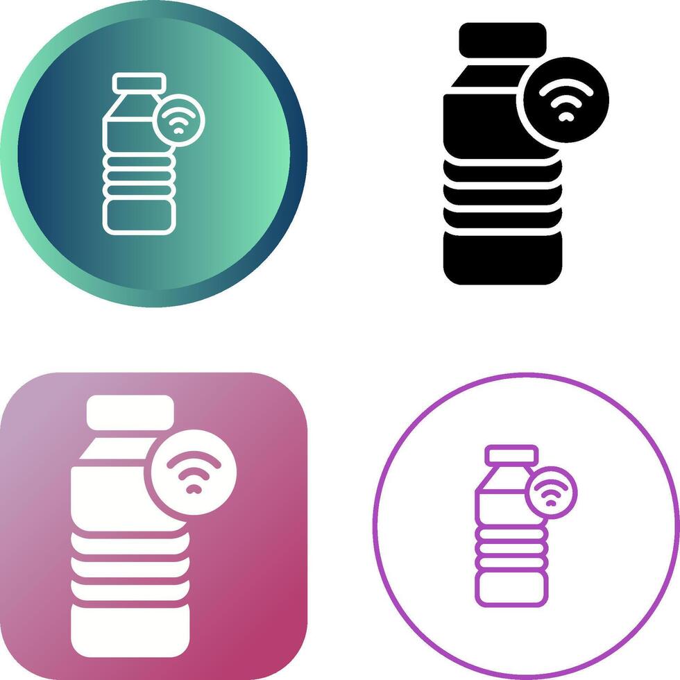 Fitness Smart Water Bottle Vector Icon